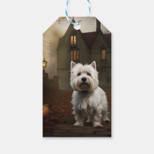Étiquettes-cadeau West Highland White Terrier Halloween effrayant