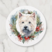 Étiquettes Cadeau West Highland White Terrier Wire de Noël (Dos)