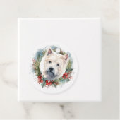 Étiquettes Cadeau West Highland White Terrier Wire de Noël (En situation)