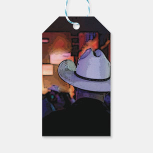 Étiquettes-cadeau Western Cowboy Country Music Night Club