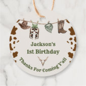 Étiquettes Cadeau Western Cowboy fête d'anniversaire (Dos)
