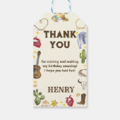 Étiquettes-cadeau Western Cowboy fête d'anniversaire (Dos)
