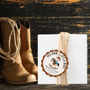 Étiquettes Cadeau Western Cowboy Rocking Horse Boy Baby shower
