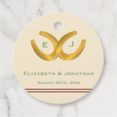 Étiquettes Cadeau Western Horseshoe Mariage (Devant)