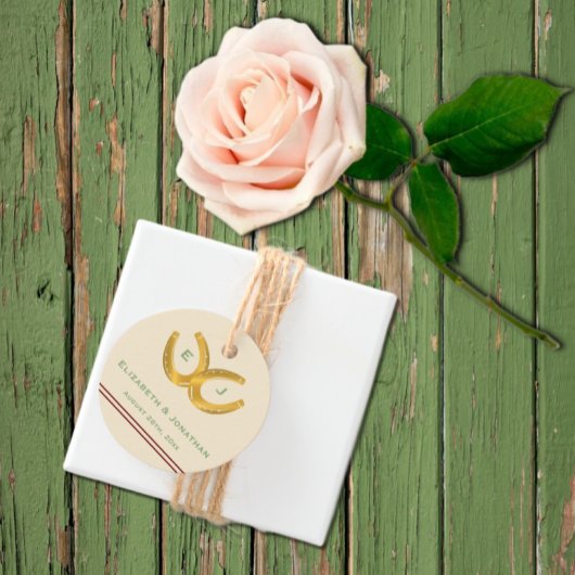 Étiquettes Cadeau Western Horseshoe Mariage