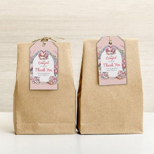 Étiquettes-cadeau Western Little Cowgirl Baby shower côtier rose