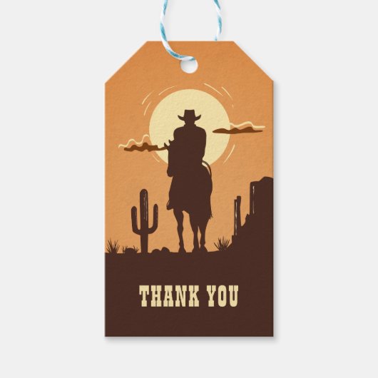 Étiquettes-cadeau western merci (Devant)