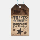 Étiquettes-cadeau Western Recherché Anniversaire Merci (Devant)