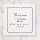 Étiquettes Cadeau Whimsical, bleu dessiné à la main mariage (Devant)