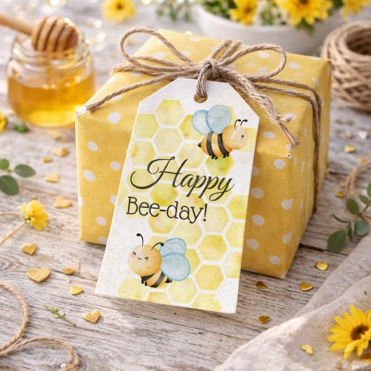 Étiquettes-cadeau Whimsical Bumblebee Birthday