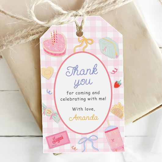 Étiquettes-cadeau Whimsical Coquette Pink Hand Drawn