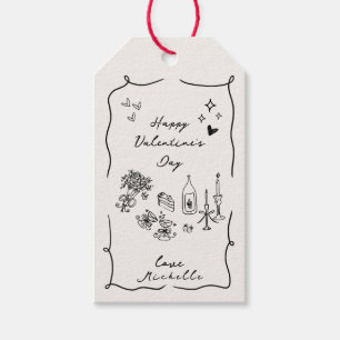 Étiquettes-cadeau Whimsical, dessiné à la main éléments Saint-Valent