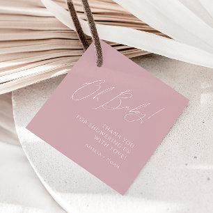 Étiquettes Cadeau Whimsical Dusty Rose Oh Baby shower Merci