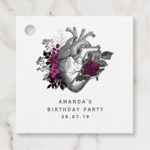 Étiquettes Cadeau Whimsical gothique Vintage coeur floral