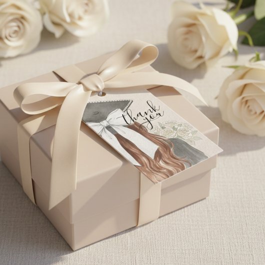 Étiquettes-cadeau Whimsical Graduation Cap with Bow & Pearls Script