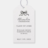 Étiquettes-cadeau Whimsical Graduation Cap with Bow & Pearls Script (Dos)
