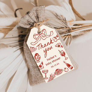 Étiquettes-cadeau Whimsical Italian Pizza Baby shower Tags cadeaux
