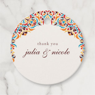 Étiquettes Cadeau Whimsical Luxury ivoire Floral Style Mariage front