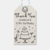 Étiquettes-cadeau Whimsical Main dessiné Funky Cocktail Anniversaire (Devant)