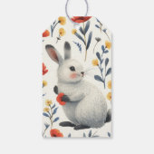 Étiquettes-cadeau Whimsical Meadow Watercolor Bunny  Easter (Dos)