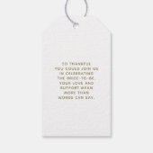 Étiquettes-cadeau Whimsical Pink Bow Handwritten Bridal Thank You (Dos)