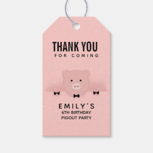 Étiquettes-cadeau Whimsical Pink Pig mignonne ferme animal anniversa