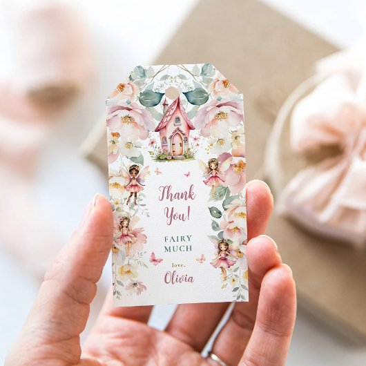 Étiquettes-cadeau Whimsical Princess Fairy Anniversaire Merci