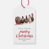 Étiquettes-cadeau Whimsical Quirky Chickens Xmas Gift Tag (Dos)