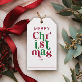 Étiquettes-cadeau Whimsical Retro Merry Christmas Typography