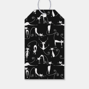 Étiquettes-cadeau Whimsical Skinny blanc Chat Motif Un cadeau pour v