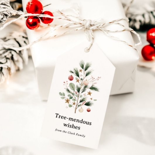 Étiquettes-cadeau Whimsical Watercolor Christmas Tree Personalized