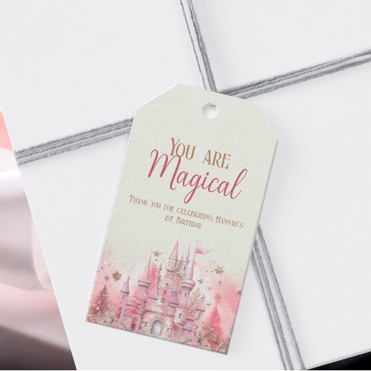Étiquettes-cadeau Whimsical Winter Princess Fairytale Premier annive
