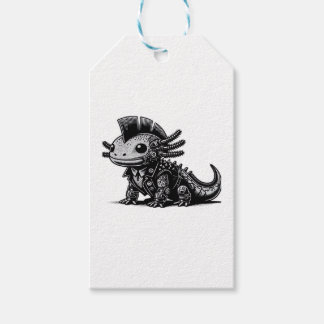 Étiquettes-cadeau Whimsigoth Cyborg Axolotl Classe d'Art Vintage