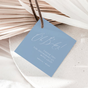 Étiquettes Cadeau Whimsy Dusty bleu Oh Baby shower Merci