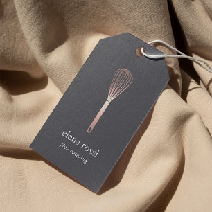 Étiquettes-cadeau Whisk d'or rose   Chef Restauration Boulangerie Ha
