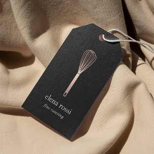 Étiquettes-cadeau Whisk d'or rose Chef Restauration Boulangerie Ha