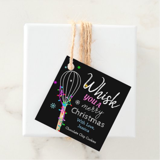 Étiquettes Cadeau Whisk You a Joyeux Noël Baking (En situation)