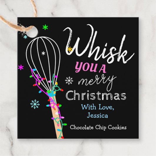 Étiquettes Cadeau Whisk You a Joyeux Noël Baking (Devant)