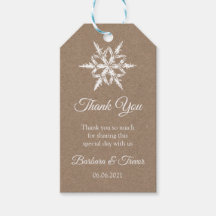 Whit & Kraft Snowflakes Merci de mariage hivernal