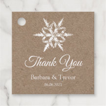 Whit & Kraft Snowflakes Merci de mariage hivernal