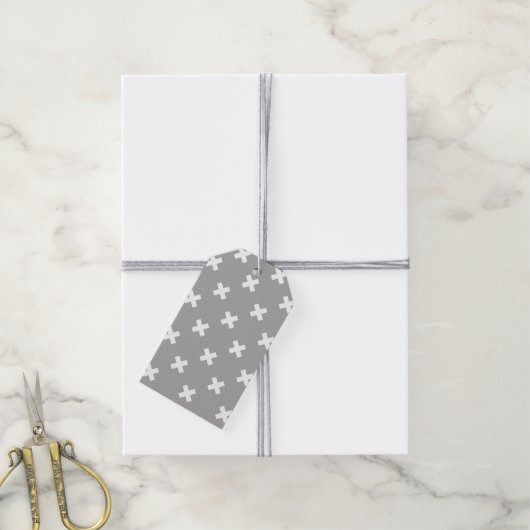 Étiquettes-cadeau White cross stitches (Avec de la ficelle)