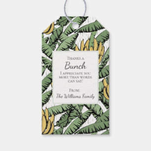 Étiquettes-cadeau White Merci à une bande de bananes tropicales Appr