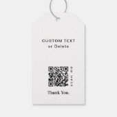Étiquettes-cadeau White Modern Christmas Business Logo QR code Chic (Dos)