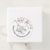 Étiquettes Cadeau White Pastel String Lights Joyeux Noël (En situation)