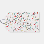 Étiquettes-cadeau White Pastel String Lights Joyeux Noël (Dos (Horizontal))