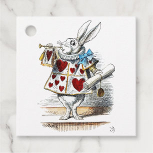 Étiquettes Cadeau White Rabbit Alice Wonderland Hearts Fourre-tout