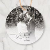 Étiquettes Cadeau White Rustic Woodgrain Texture Chic Mariage d'hive (Dos)