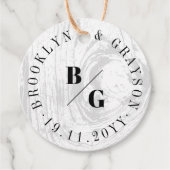 Étiquettes Cadeau White Rustic Woodgrain Texture Chic Mariage d'hive (Devant)