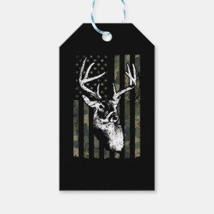 Étiquettes-cadeau Whitetail Buck Deer Hunting USA Camouflage Amériqu