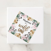 Étiquettes Cadeau Wild One Birthday Empreinte de léopard Wild Jungle (En situation)